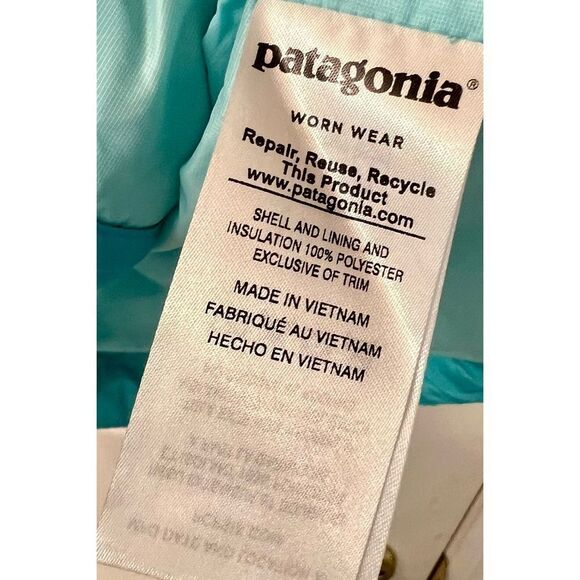 Patagonia Nano Puff Insulated Aqua Blue Versatile Vest Women’s Size Small - Picture 5 of 9